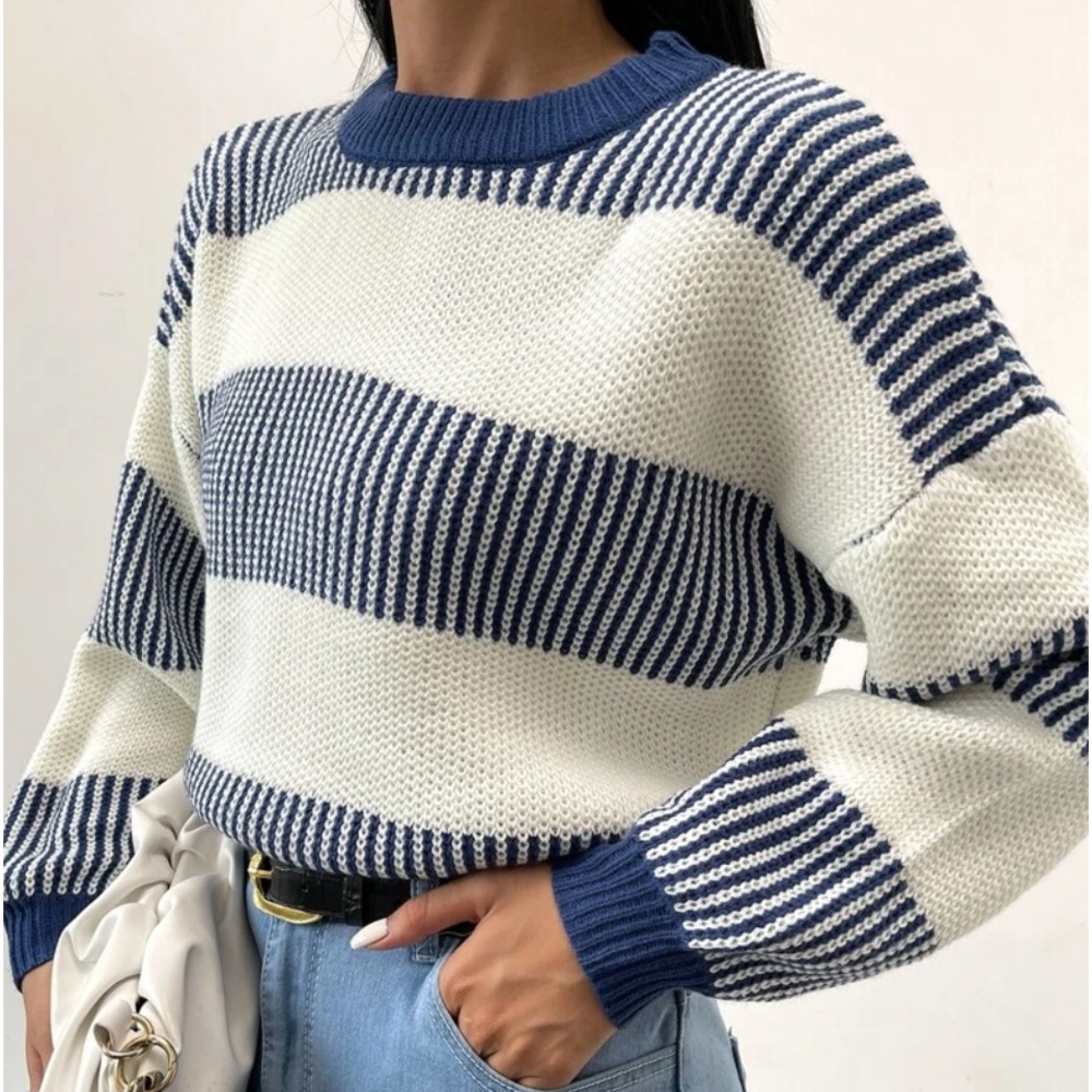 New striped long sleeve sweater